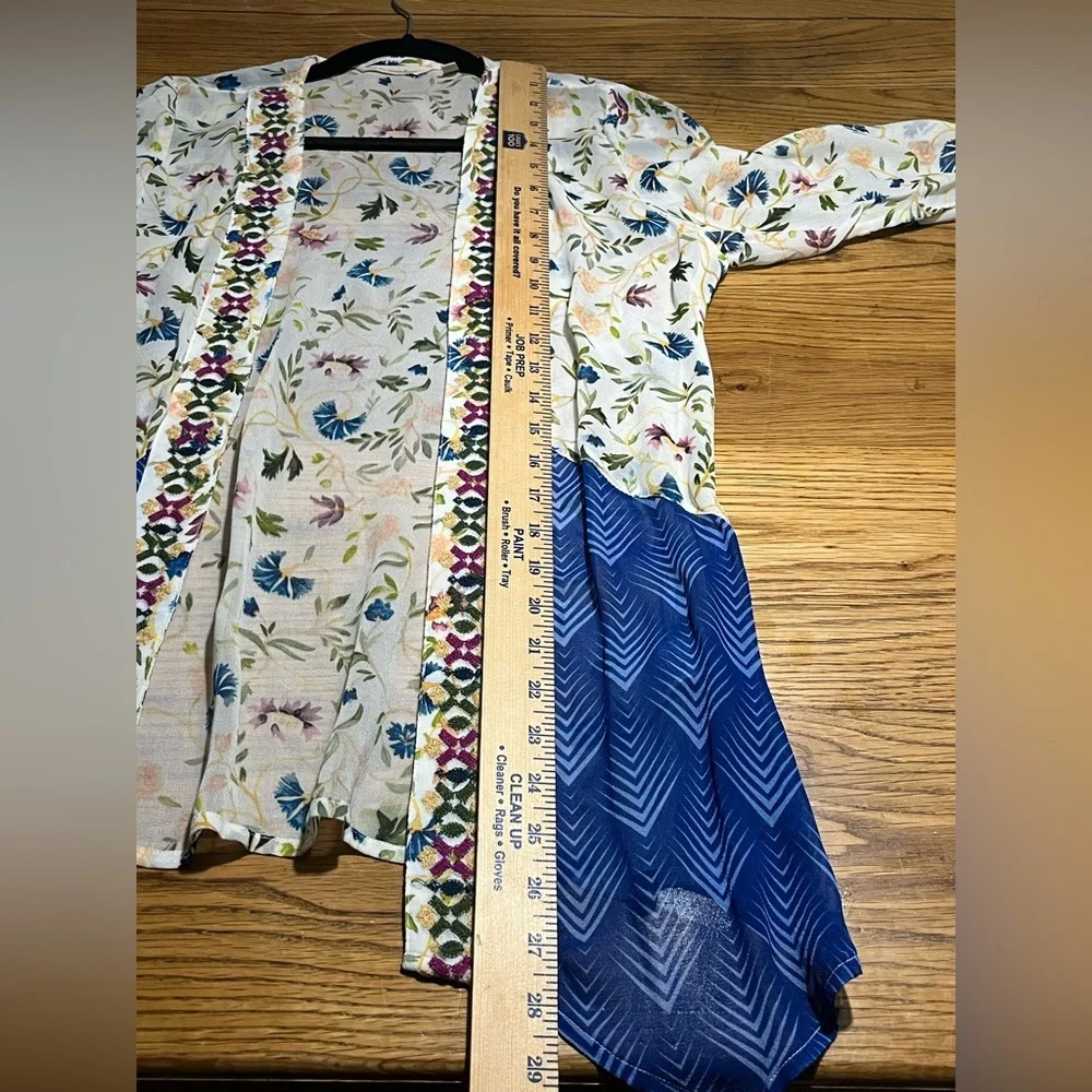 Soft Surroundings Art Nouveau Kimono Topper | Boho Floral | Viscose Size XS